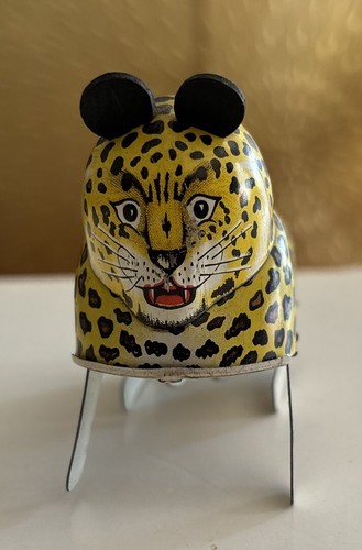 Rare Vintage Japan Yone Leopard Tin Litho Wind Up Toy Working - Picture 5 of 14