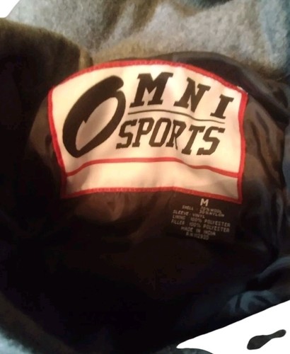 OMNI SPORTS Uomo LANA/PELLE MANICA Blu/Grigio VARSITY LETTERMAN JACKET - Med - Foto 5 di 5