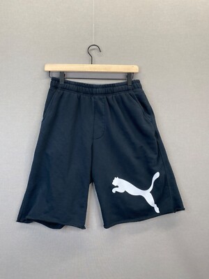 Puma Mens Activewear Shorts Black Elastic Waist Pockets Size Small