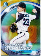 2020 Bowman Chrome Draft MAX MEYER Gold Glimpses of Greatness 50/50 Marlins