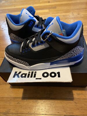 Nike Air Jordan 3 Retro Black Sport Blue 136064-007 Cement Nike Air Jordan 3 Retro Black Sport Blue 136064-007 Cement