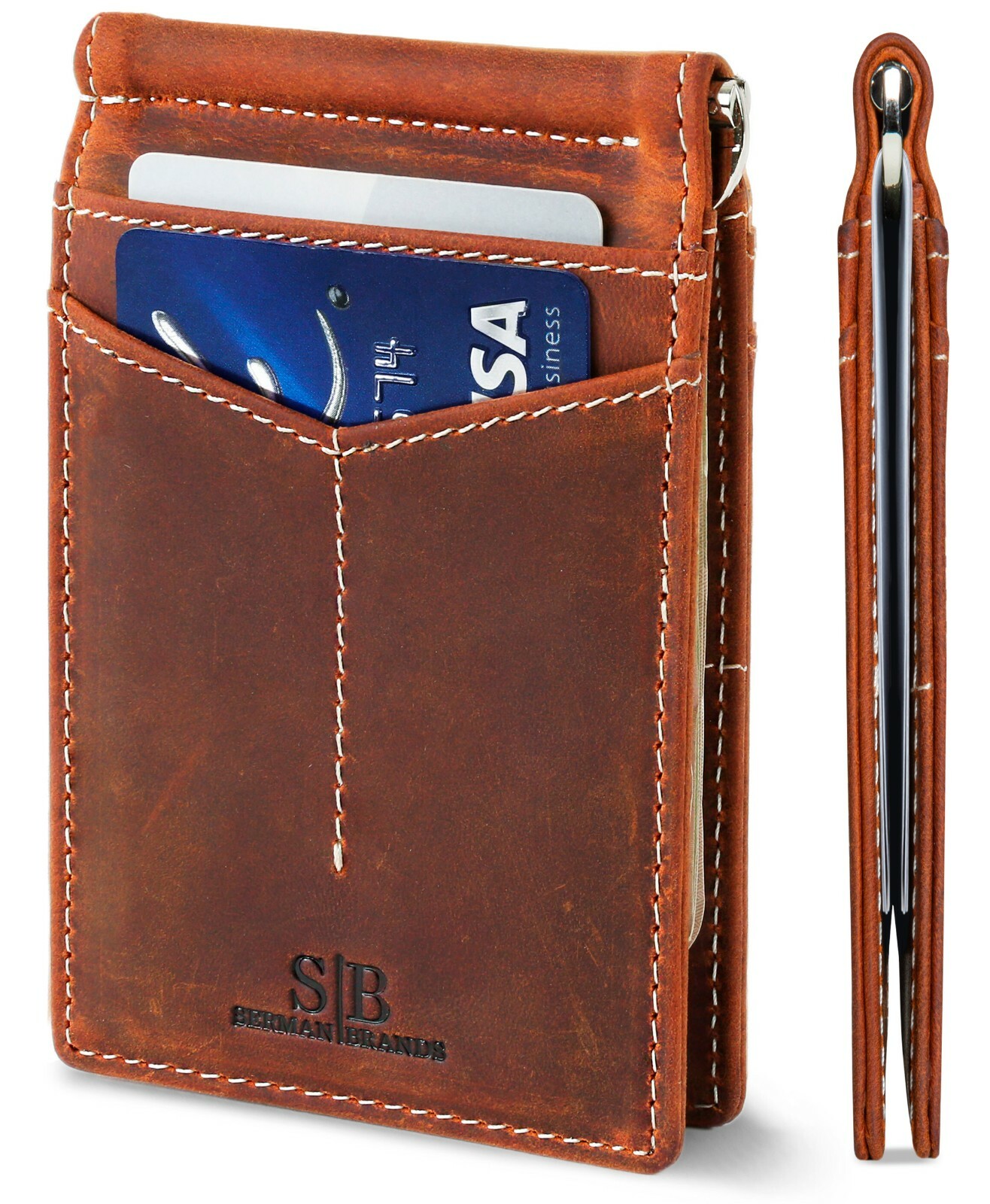 SERMAN BRANDS Money Clip Wallet - Mens Wallets Slim Front Pocket RFID ...