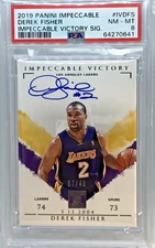 2019-20 Impeccable Derek Fisher Victory Signatures /49 #IV-DFS PSA 8