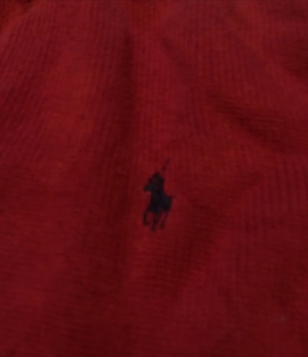 Polo Ralph Lauren Herren Größe Large 1/4 Knopf Mock Ausschnitt rot Pullover Baumwolle EUC - Bild 4 von 7