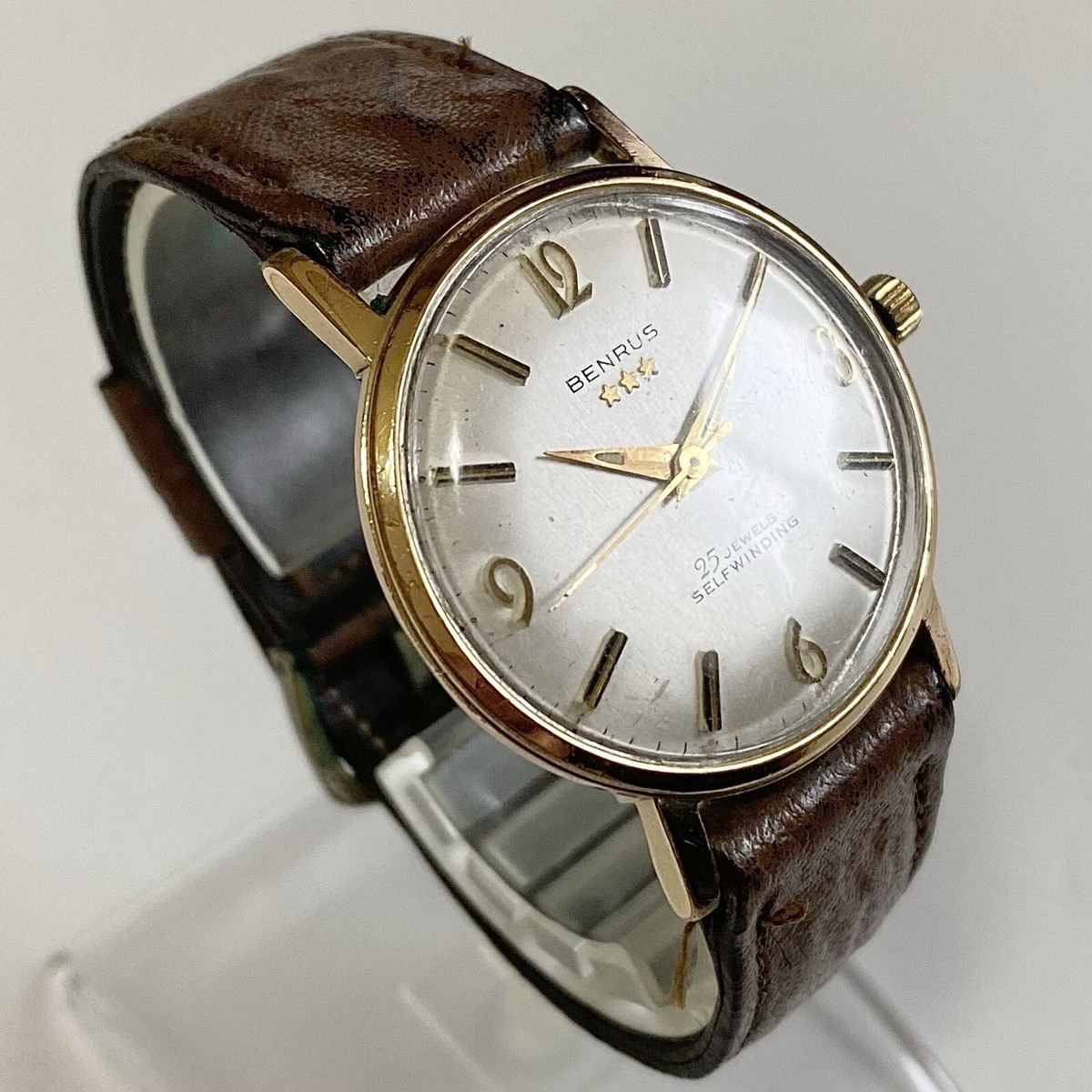 BENRUS 3 star 20 micron gold plated Men's Vintage watch Automatic
