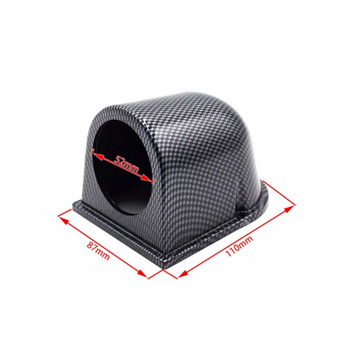 1pc Car Modification Carbon Fiber Single-Hole Instrument Frame 52MM Black Holder - 第 2/5 張圖片