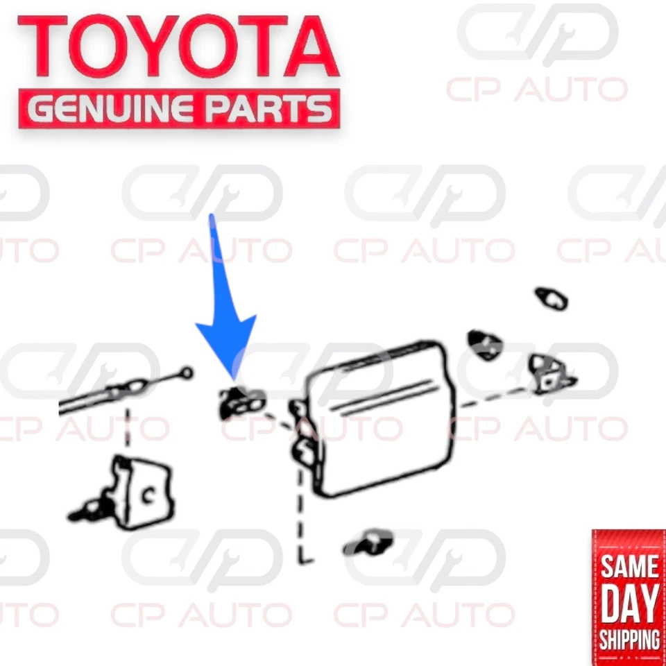 85 - 88 TOYOTA CRESSIDA FUEL GAS DOOR COVER RELEASE SPRING HOLDER CLIP OEM NEW - Image 3 of 4