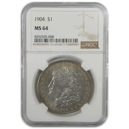 1904 Morgan Dollar MS 64 NGC Silver Uncirculated $1 Coin SKU:I22001
