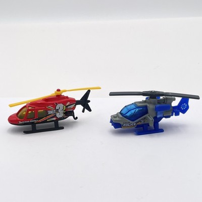 Vintage Hot Wheels Mission Police Helicopter Lot 2 Diecast Toy Rescue 1999