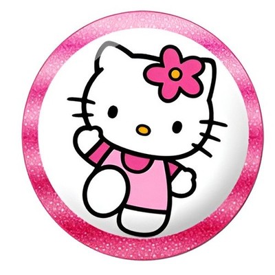 Hello Kitty Katze Essbar Zuckermasse Tortenbild Tortenaufleger + 4 Muffin