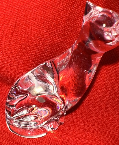 SIGNIERTE WATERFORD KRISTALLGLAS 2" GROSSE SITZENDE KATZENFIGUR mit ORIGINAL ETIKETT - Bild 3 von 7