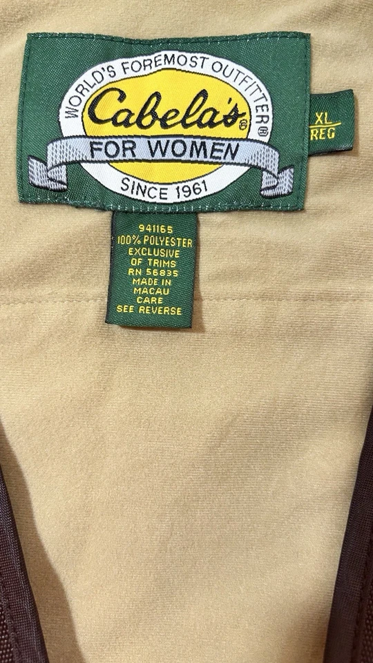 Cabelas Orange Hunting Game Bird Vest Women’s Button Pockets Size XL - Image 3 of 4