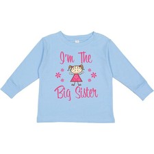 Inktastic The Big Sister Toddler Long Sleeve T-Shirt Sis Older Sibling Flower