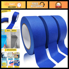 Multi-Purpose Blue Painters Tape - No Residue, Easy Removal, 3 Rolls, 1.88in x 1