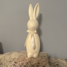 Way to Celebrate Cream Flocked Bunny Easter Decor 16"