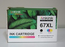 New in Box Ankink 67XL Tri-color Ink Cartridge for Printers- 2 PACK