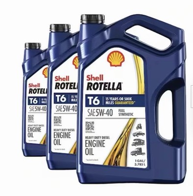 Shell Rotella T6 5w-40 Full Synthetic Engine Oil 3 Gallons