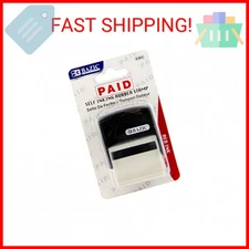 BAZIC Paid Self Inking Rubber Stamp (Red Ink), Stamp Impression Size 1.41" x 0.4