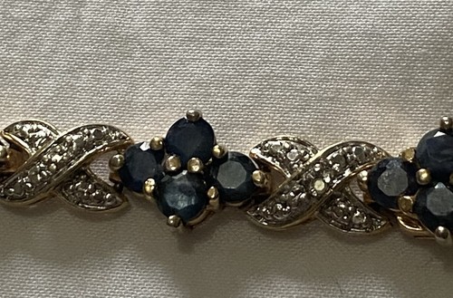 Ross Simons Infinity Sterling Silver Vermeil Sapphire 7 3/4" Tennis Bracelet - Picture 5 of 9