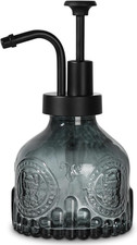 Halloween Soap Dispenser, Black Glass Skull Soap Dispenser with Pump, Small Hand