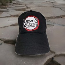 Demon Slayer Kimetsuno Yaiba Logo Black Strap Back Mens Hat