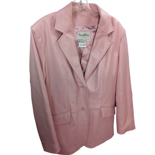 Pamela McCoy Blush Baby Rosa Leder Blazer Jacke Gr. Large Lk Neu! - Bild 3 von 8