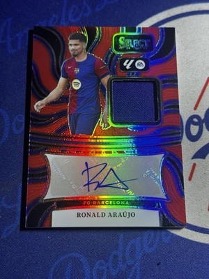 2024-25 Panini Select La Liga Ronald Araujo Jersey Auto Red #AM-RA FC Barcelona