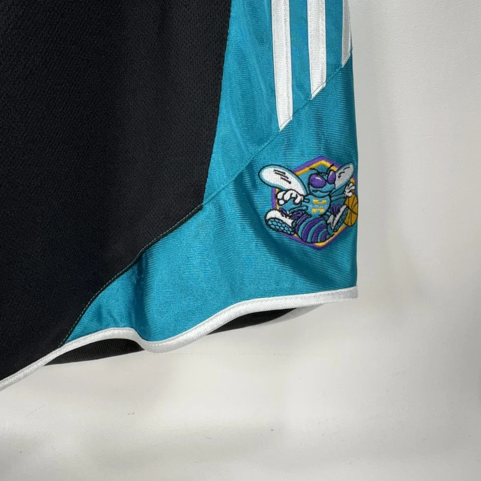 New Orleans Hornets Adidas Basketball Game Shorts Black Lines Men’s Size L - Image 2 of 4