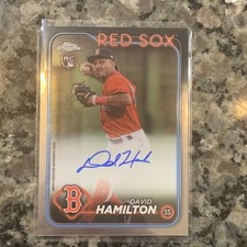 David Hamilton 2024 Topps Chrome #RA-DHA Rookie Autographs RC On Card Brewers. rookie card picture