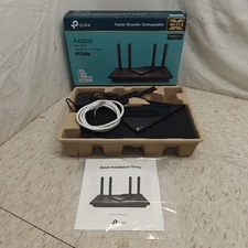 TP-Link Archer AX55 Black Dual Band Wireless AX3000 WiFi 6 Router with VPN