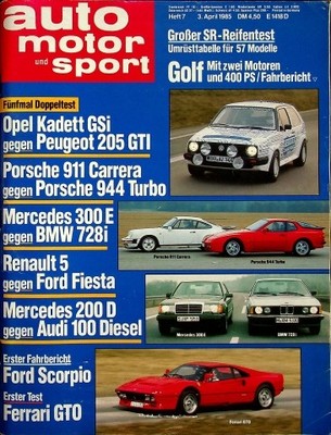 4) Auto Motor Sport AMS 07/1985 - Audi 100 CC Diesel mi - Mercedes 200 D W124 m
