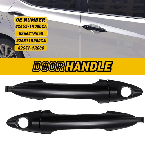 Juego de manijas de puerta exterior exterior de coche negras aptas para Hyundai Accent 2012-17 - Imagen 12 de 20