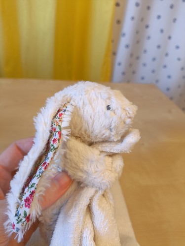 JELLYCAT Hase mit Schnuffeltuch Schmusetuch weiß mit Blumen Kuscheltuch Baby - Bild 13 von 14
