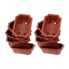 10 Pcs Plastic Vintage Style Bonsai Flower Pots Rectangular Gardening Pot