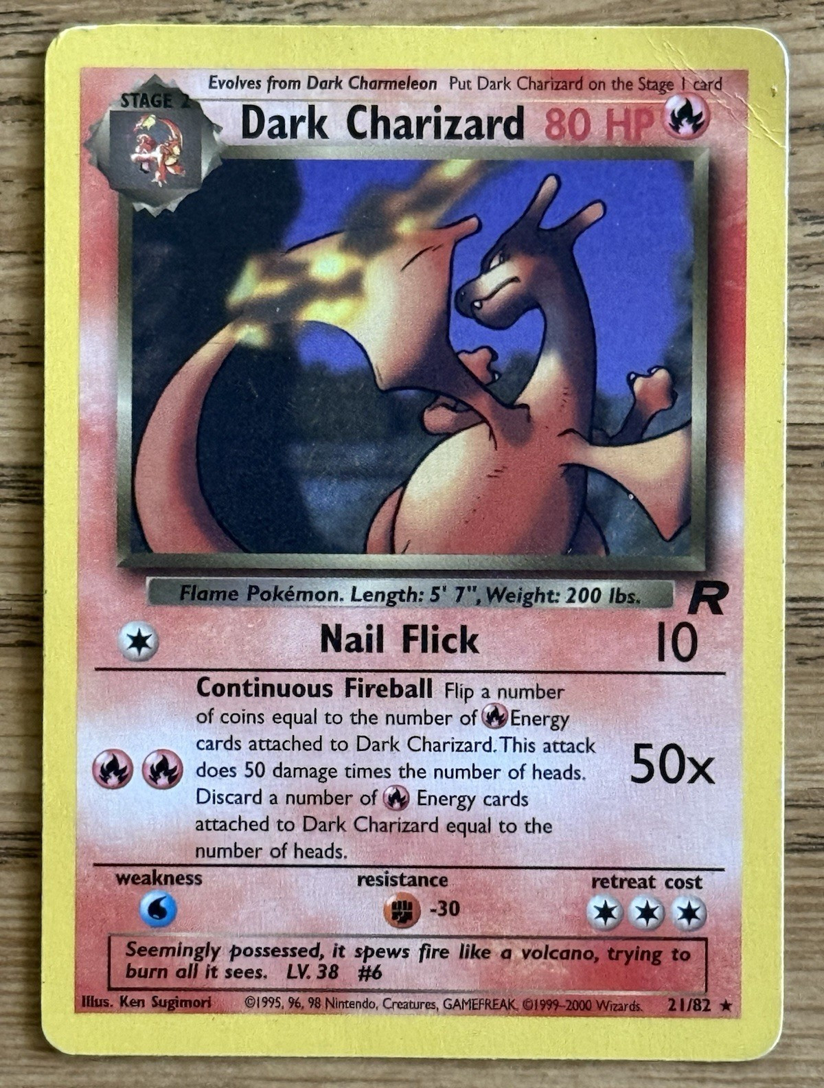 Dark Charizard 21/82 Team Rocket Non Holo WOTC Pokemon Card Vintage HP