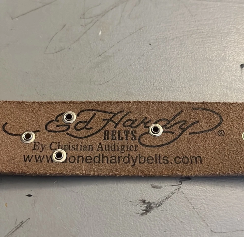 ED HARDY BY CHRISTIAN AUDIGIER CINTURÓN DE CUERO CON PEDRERÍA TALLA S Foto 2 de 4