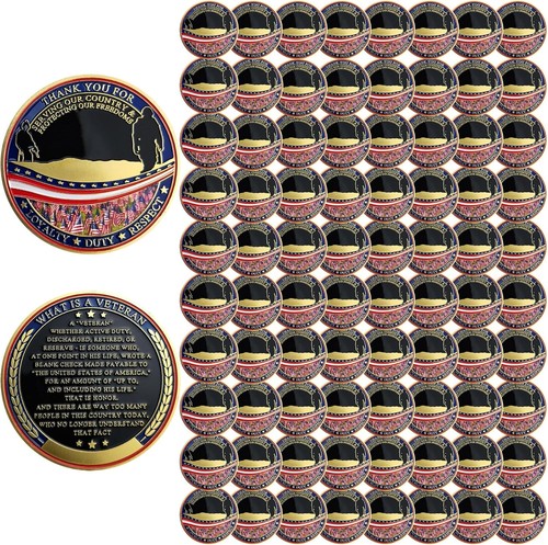 Bulk Military Appreciation Challenge Coins - 82 PCS Thank You Gifts for Veterans - Picture 3 of 9