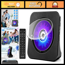 Portable Bluetooth CD Player with Speakers, Hi-Fi Stereo Sound, Remote Control,