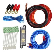 Car Audio Amplifier Complete Kit 1/0 Gauge AWG Amp Wiring 200A Fuse RCA Cables