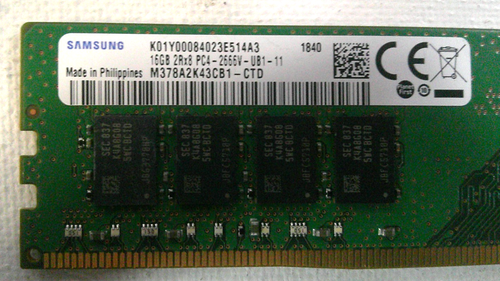 Samsung 16GB 2Rx8 PC4-2666V DIMM M378A2K43CB1-CTD Memory RAM - Afbeelding 3 van 7