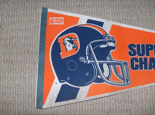 Vintage DENVER BRONCOS NFL Super Bowl XXI Pennant - Picture 2 of 3