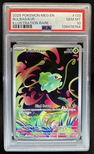 2025 Pokemon Mega Evolution Bulbasaur Illustration Rare #133/132 PSA 10 GEM MINT