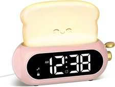 Cute Digital Clock for Bedrooms, Kids Alarm Clocks with Night Light Lamp, 10 Ala