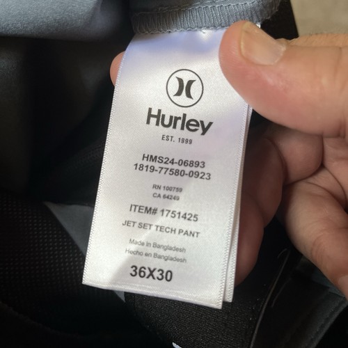 Pantalones técnicos Hurley Jet Set para hombre 36x30 azul pizarra rendimiento golf elásticos nuevos con etiquetas - Imagen 22 de 23