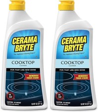 Cerama Bryte Cooktop Cleaner 2 Pack Non Abrasive Heavy Duty 18 oz each