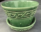 Vintage McCoy Green Key Dots Planter w/ Water Tray 1950-1959