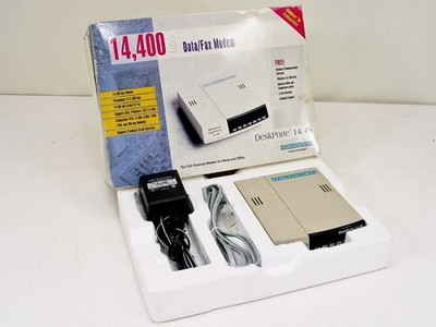 Microcom DeskPorte 14.4S Data/Fax Modem 14400 bps DB25 Serial V.32bis MNP5