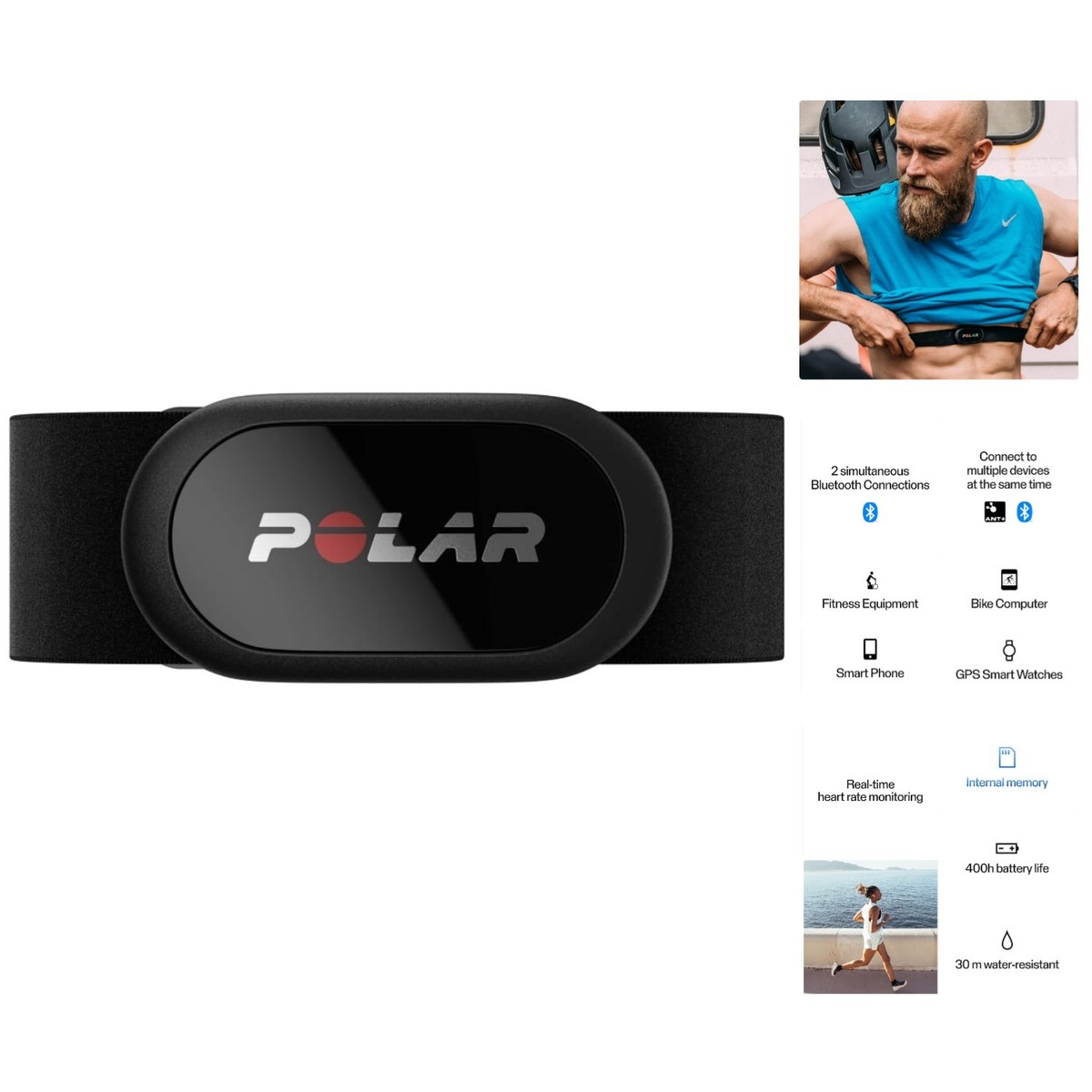 Polar H10 Heart Rate Monitor - Superior Accuracy & Waterproof