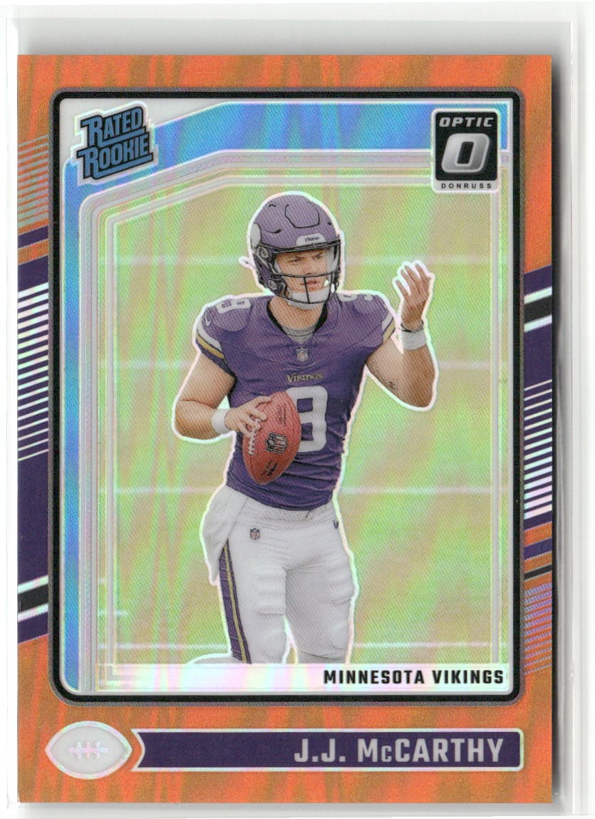 2024 Donruss Optic #235 J.J. McCarthy Rookie Orange /249 Vikings RC
