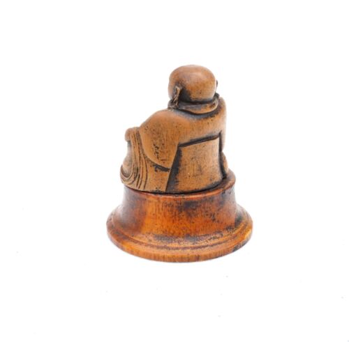 Antique Chinese Miniature Carved Wooden Buddha On Stand - Circa 1920's / 1930's - Picture 7 of 12